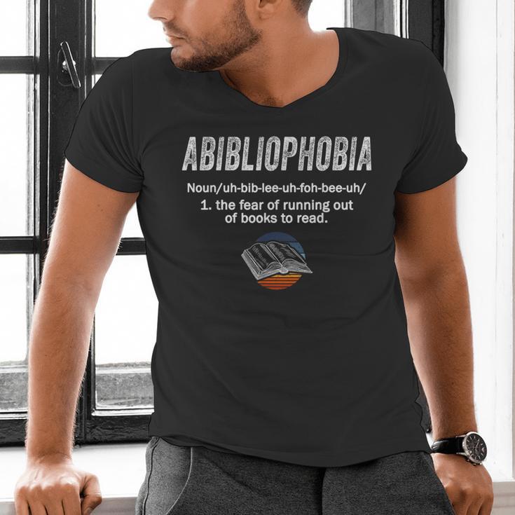 Abibliophobia Pupil Reading Bookworm Tees Reader Men's V-Neck T-Shirt