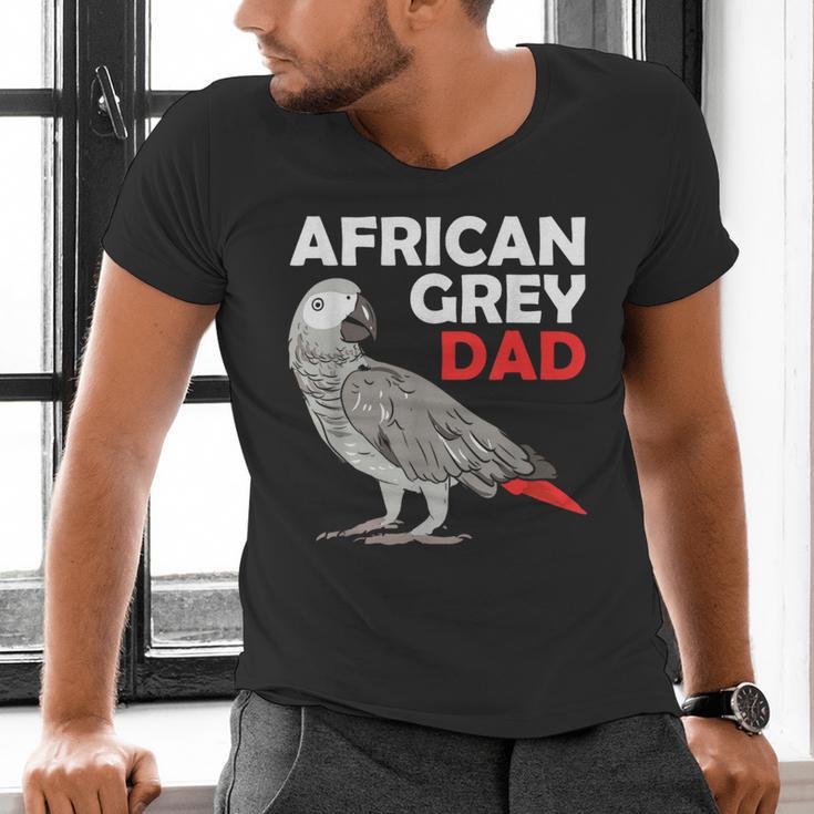 African Grey Parrot Dad Congo Bird Father Men's V-Neck T-Shirt