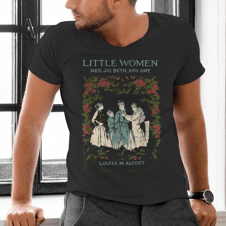 Alcott Little Women Characters Literature Book Illustration Men's V-Neck T-Shirt Alcott Little Women Characters Literature Book Illustration Men's V-Neck T-Shirt