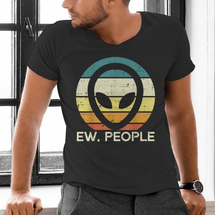 Alien Face Ew People Ufo Introvert Men Women Kids Teen Men's V-Neck T-Shirt