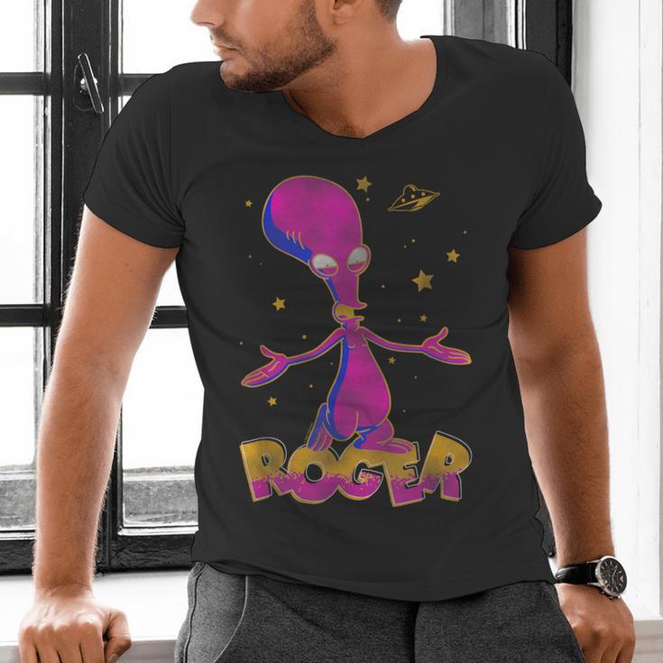 American Dad Outer Space Roger Cartoon Men's V-Neck T-Shirt American Dad Outer Space Roger Cartoon Men's V-Neck T-Shirt
