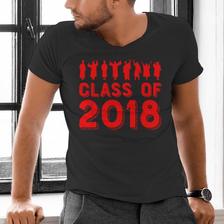 & Red Class Of 2018 Senior GraduationShirt Men's V-Neck T-Shirt