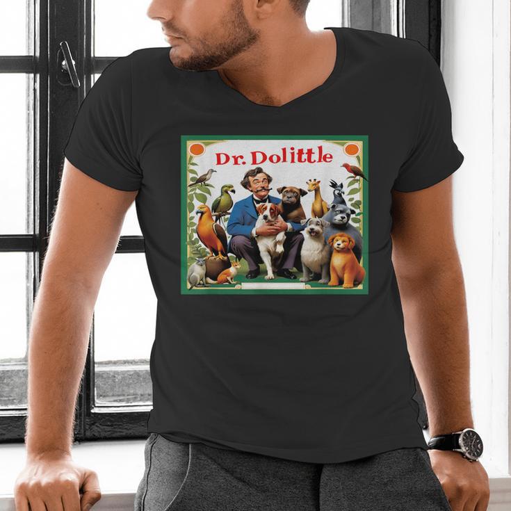 Animal Doctor & Communicator Dr Dolittle Children's Book Cover Men's V-Neck T-Shirt Animal Doctor & Communicator Dr Dolittle Children's Book Cover Men's V-Neck T-Shirt