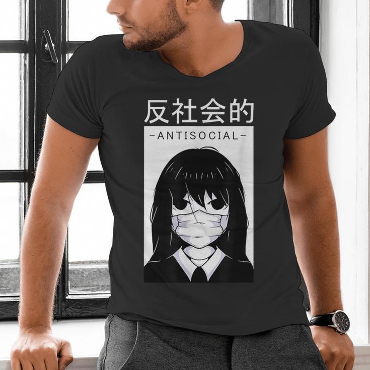 Anime Antisocial Introvert I Hate People Anti Social EMD Men's V-Neck T-Shirt Anime Antisocial Introvert I Hate People Anti Social EMD Men's V-Neck T-Shirt