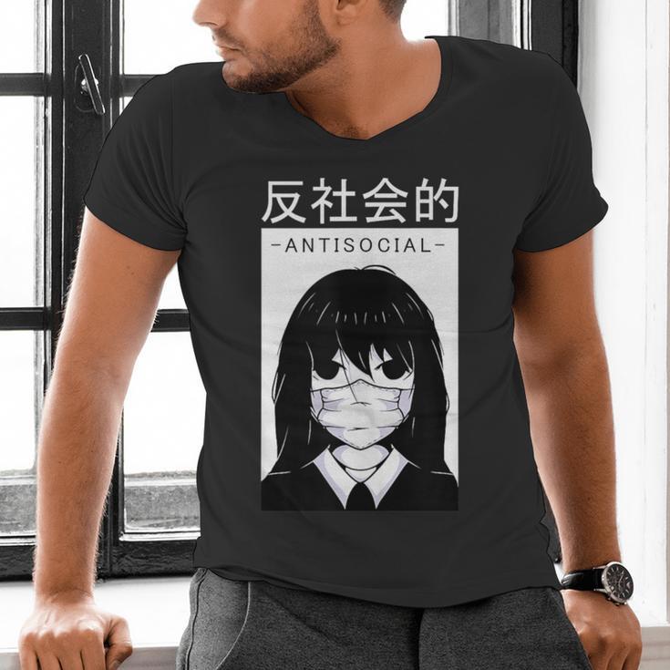 Anime Antisocial Introvert I Hate People Anti Social EMD Men's V-Neck T-Shirt Anime Antisocial Introvert I Hate People Anti Social EMD Men's V-Neck T-Shirt