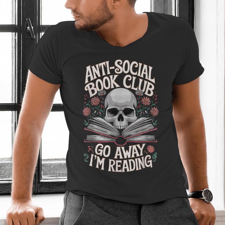 Anti-Social Book Club Go Away Im Reading Men's V-Neck T-Shirt