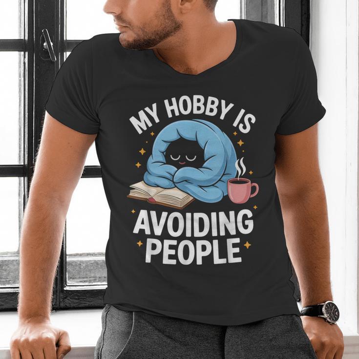 Anti-Social Club Homebody Introvert Hibernate Hermit Shyness Men's V-Neck T-Shirt Anti-Social Club Homebody Introvert Hibernate Hermit Shyness Men's V-Neck T-Shirt