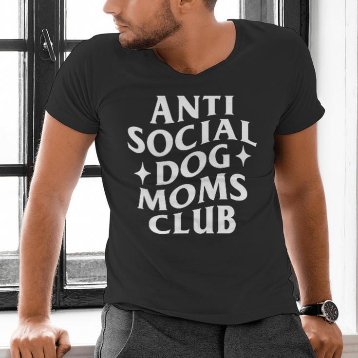 Anti Social Dog Moms Club Introvert Dog Mom Dog Lover Men's V-Neck T-Shirt Anti Social Dog Moms Club Introvert Dog Mom Dog Lover Men's V-Neck T-Shirt