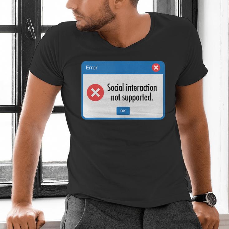 Anti Social Introvert Social Interaction Not Supported Men's V-Neck T-Shirt Anti Social Introvert Social Interaction Not Supported Men's V-Neck T-Shirt