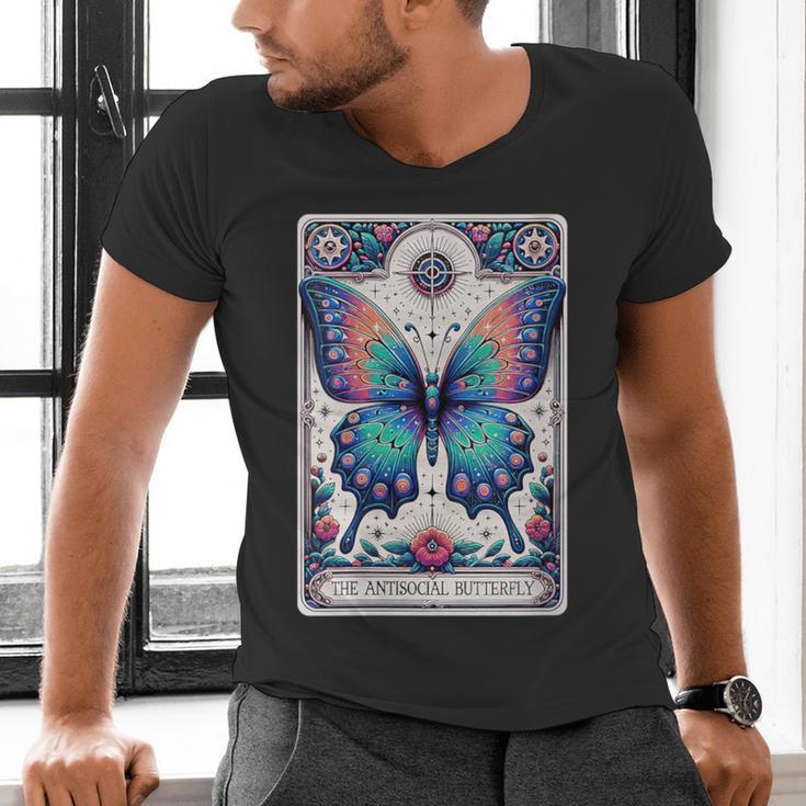 Antisocial Butterfly Introvert Distressed Men's V-Neck T-Shirt Antisocial Butterfly Introvert Distressed Men's V-Neck T-Shirt