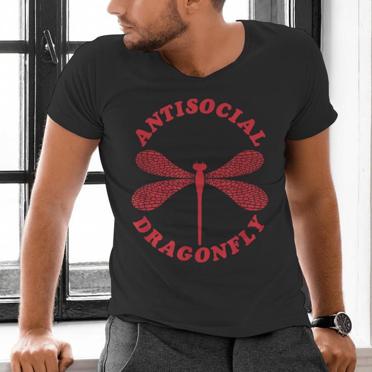 Antisocial Dragonfly Introvert Humor Nature Insect Graphic Men's V-Neck T-Shirt Antisocial Dragonfly Introvert Humor Nature Insect Graphic Men's V-Neck T-Shirt