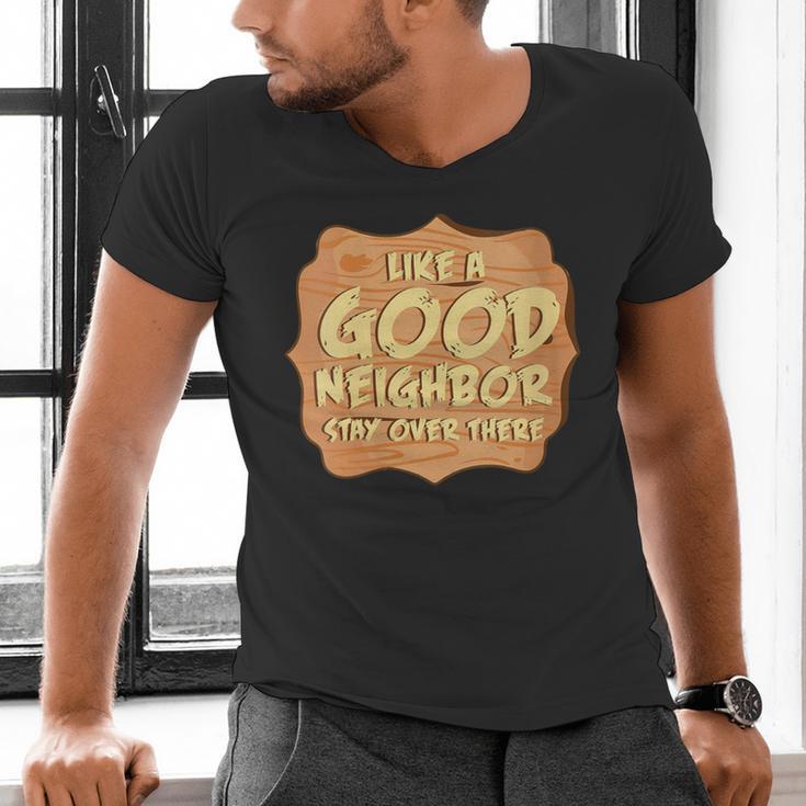 Antisocial Like A Good Neighbor Stay Over There Introvert Men's V-Neck T-Shirt