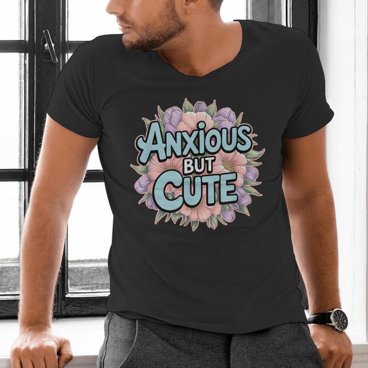 Anxious But Cute Introvert Floral Social Anxiety Men's V-Neck T-Shirt Anxious But Cute Introvert Floral Social Anxiety Men's V-Neck T-Shirt