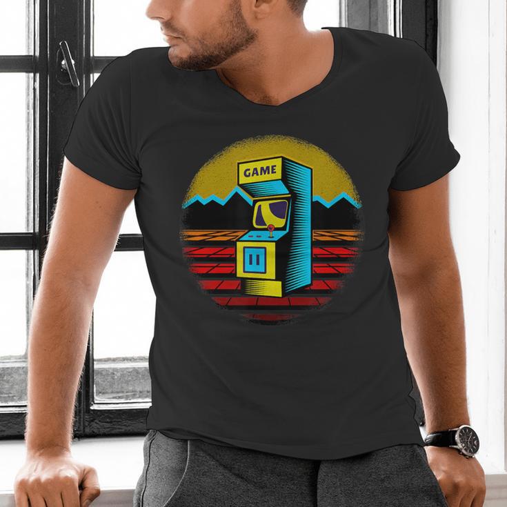 Arcade Game Machine Nostalgia Retro Gamer 80s 90s Men's V-Neck T-Shirt