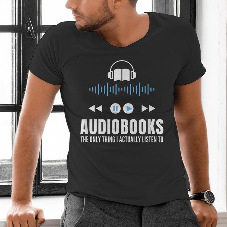 Audiobooks Listener Book Reading Lover Fun Men's V-Neck T-Shirt Audiobooks Listener Book Reading Lover Fun Men's V-Neck T-Shirt