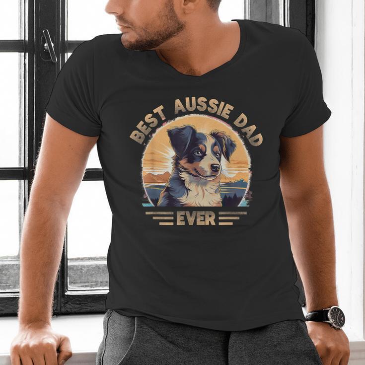 Aussie DAD Australian Shepherd Men's V-Neck T-Shirt Aussie DAD Australian Shepherd Men's V-Neck T-Shirt