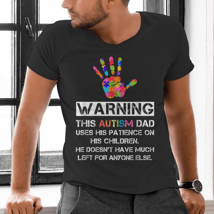 Autism Awareness Warning This Autism Dad T-Shirt Men's V-Neck T-Shirt