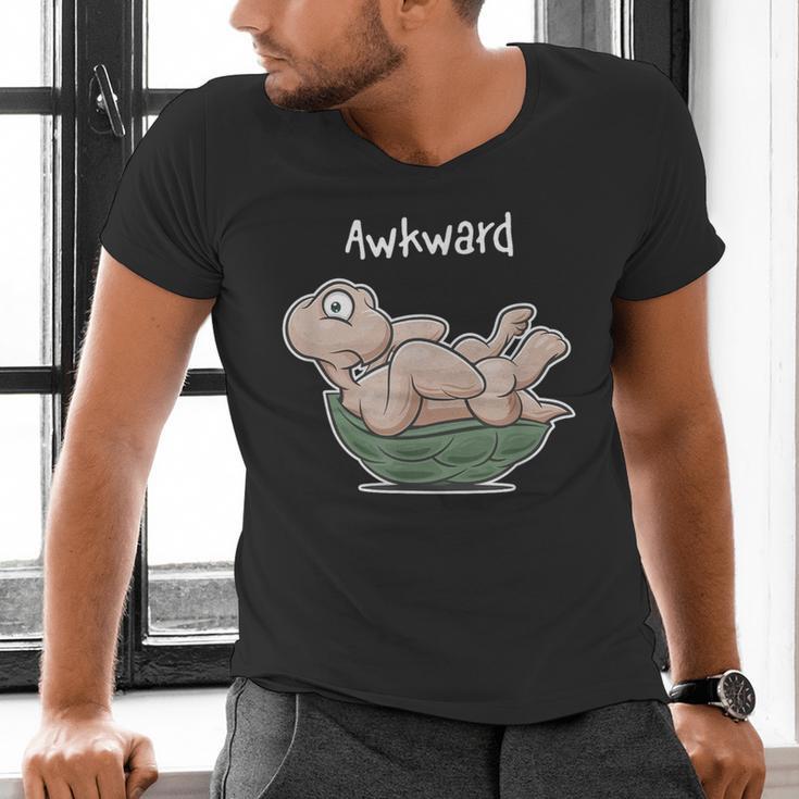 Awkward Turtle Upside Down Witty Comical Introvert Men's V-Neck T-Shirt Awkward Turtle Upside Down Witty Comical Introvert Men's V-Neck T-Shirt