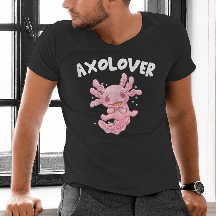 Axolovert Axolotl Humor Salamander Introvert Men's V-Neck T-Shirt