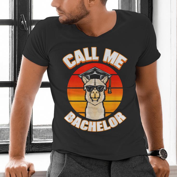 Bachelor Graduation For University Degree Party Llama Men's V-Neck T-Shirt
