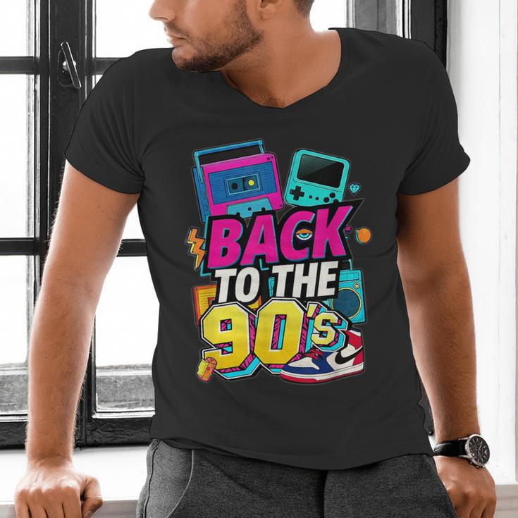 Back To The 90s Nostalgia Cassette Game Console Boombox Men's V-Neck T-Shirt