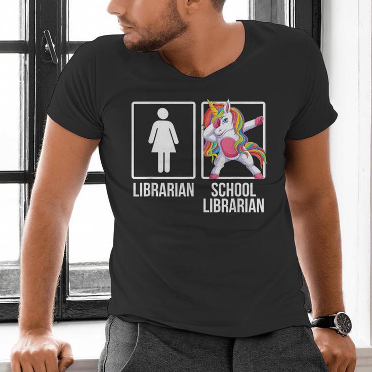 Back To School Library Unicorn Book Lover School Librarian Men's V-Neck T-Shirt Back To School Library Unicorn Book Lover School Librarian Men's V-Neck T-Shirt