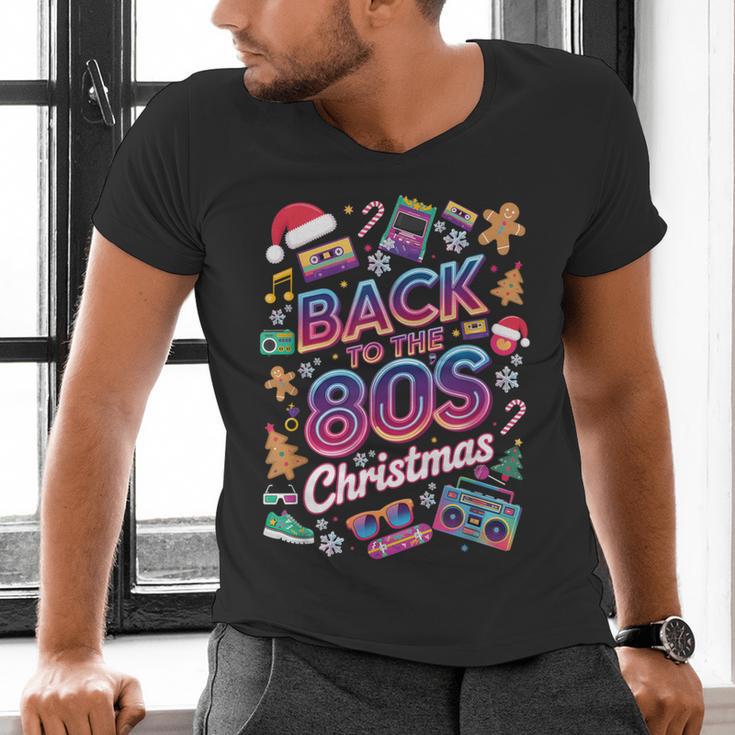 Back To-The 80 s Christmas Retro Cassette Boombox Nostalgia Men's V-Neck T-Shirt