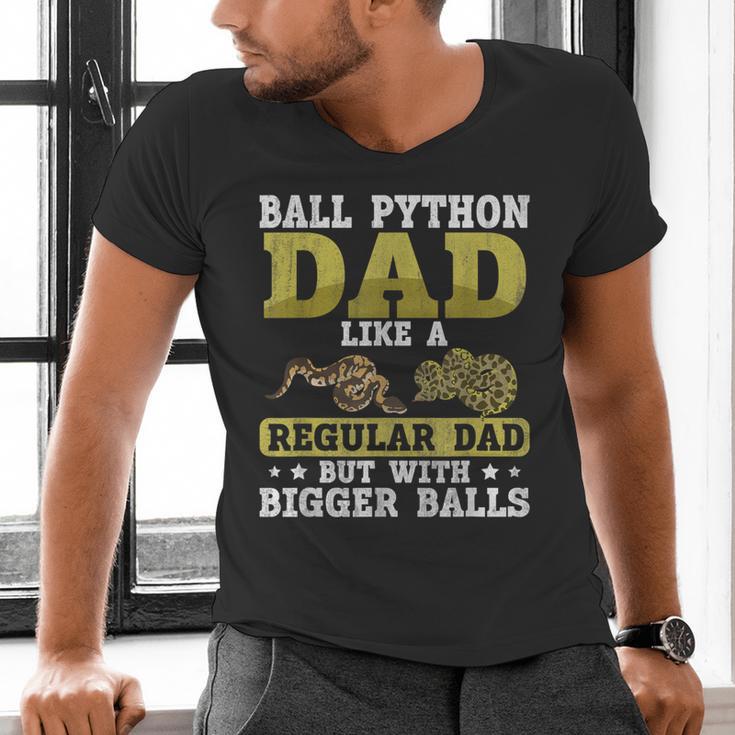 Ball Python Dad With Bigger Balls Snake Ball Python Men's V-Neck T-Shirt