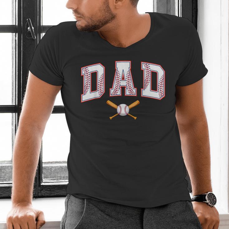 Baseball Dad Shirt Baseball Player Game Day Father's Day Men's V-Neck T-Shirt