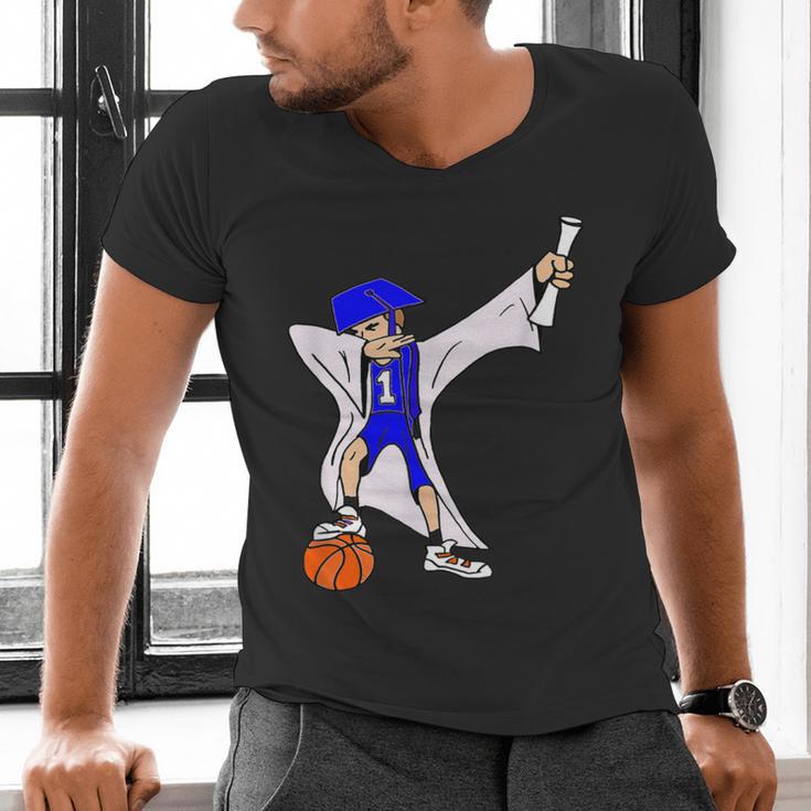Basketball Dabbing Shirt Senior Graduation Him Her Men's V-Neck T-Shirt