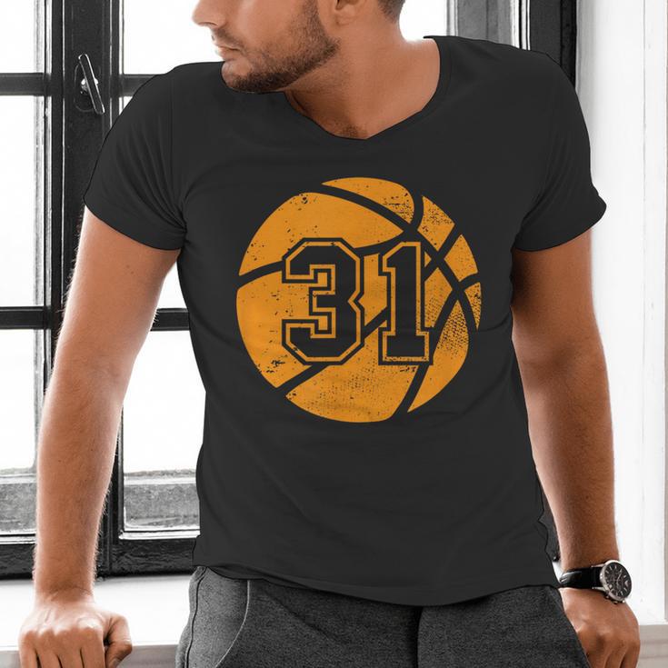 Basketball Player 31 Basketball Mom Dad Jersey Number 31 Men's V-Neck T-Shirt