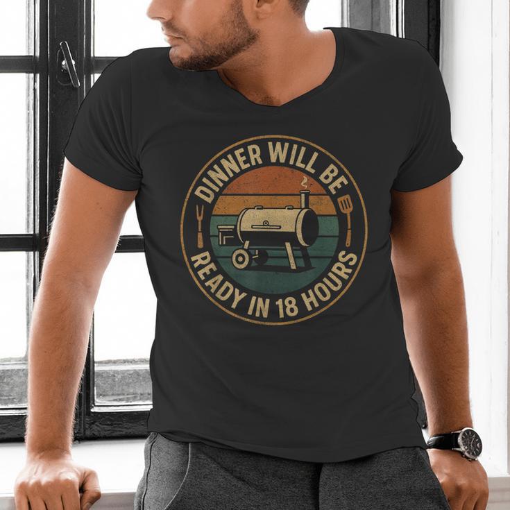 BBQ Dad Smoking Meat Smoker Barbecue Dad Men's V-Neck T-Shirt