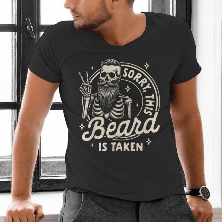 Bearded Dad Daddy Father’s Day Sorry This Beard Is Taken Men's V-Neck T-Shirt