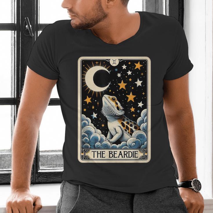 Bearded Dragon Tarot Card Beardie Mom Beardie Dad Men Women Men's V-Neck T-Shirt