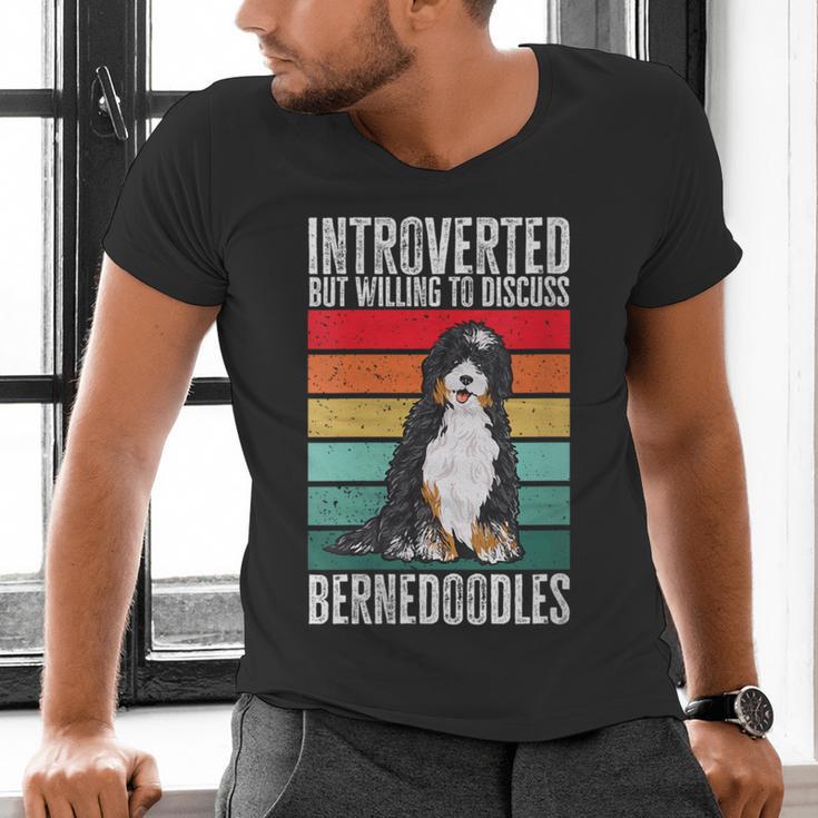Bernedoodle Dog Introvert Bernedoodle Men's V-Neck T-Shirt Bernedoodle Dog Introvert Bernedoodle Men's V-Neck T-Shirt