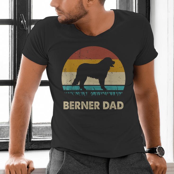 Berner Dad For Men Bernese Mountain Dog Vintage Dad Men's V-Neck T-Shirt Berner Dad For Men Bernese Mountain Dog Vintage Dad Men's V-Neck T-Shirt