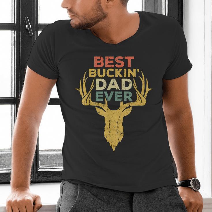 Best Buckin' Dad Ever Shirt Men Hunting Fathers Day Men's V-Neck T-Shirt