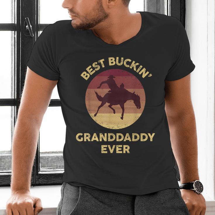 Best Buckin' Granddaddy Western Rodeo Cowboy Bucking Horse Men's V-Neck T-Shirt