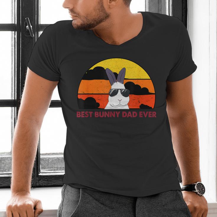 Best Bunny Dad Ever Rabbit Jumper Dad Men's V-Neck T-Shirt