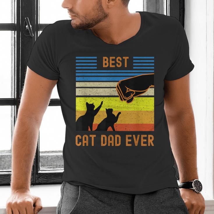 Best Cat Dad Ever Fist Bump For Fur Daddies Men Women Girls Kids Men's V-Neck T-Shirt