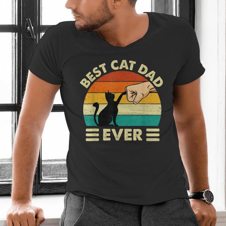 Best Cat Dad Ever Cat Lover Kitten Owner Kitty Men's V-Neck T-Shirt