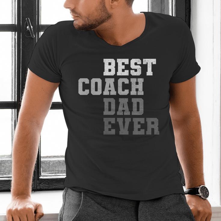 Best Coach Dad Ever Football Soccer Baseball Basketball Men's V-Neck T-Shirt