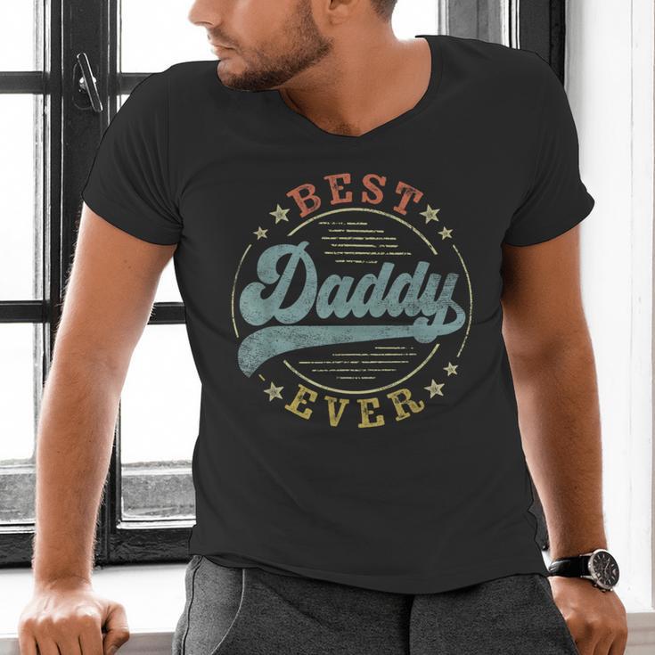 Best Daddy Ever Father's Day Daddy Vintage Emblem Men's V-Neck T-Shirt