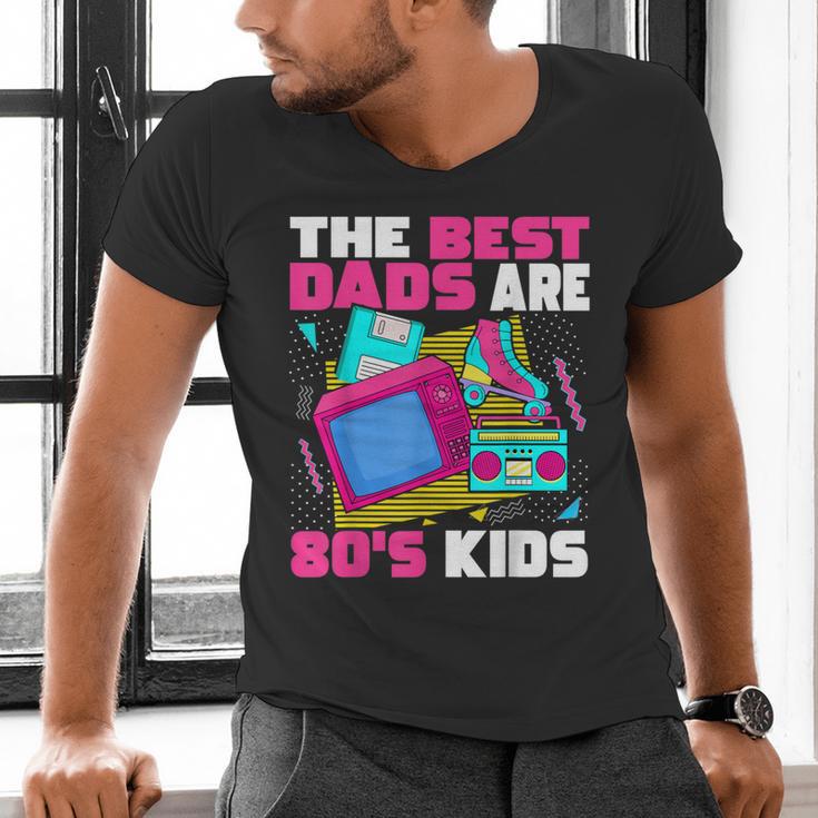 The Best Dads Are 80s Kids 80s Dad Nostalgia Men's V-Neck T-Shirt