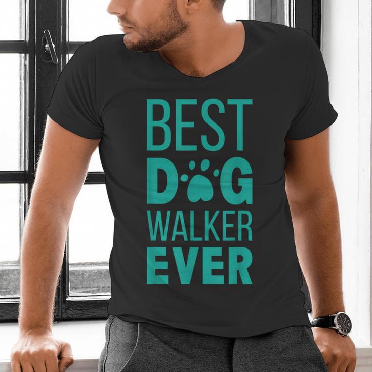 Best Dog Walker Ever Graduation New Shirt Dog Lover Men's V-Neck T-Shirt