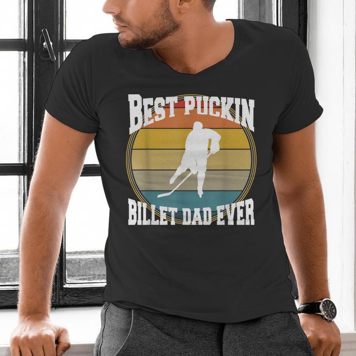 Best Puckin Billet Dad Hockey Men's V-Neck T-Shirt