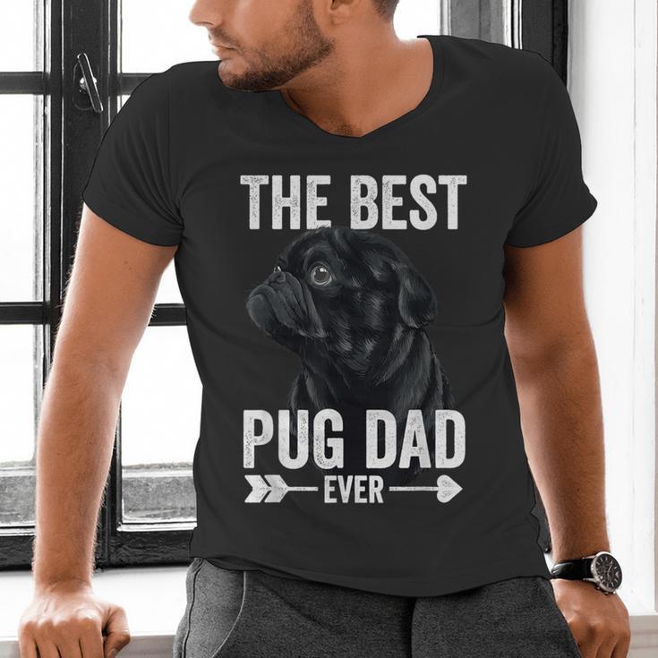 Best Pug Dad Ever Fathers Day Cute Daddy Dad Pug Men's V-Neck T-Shirt