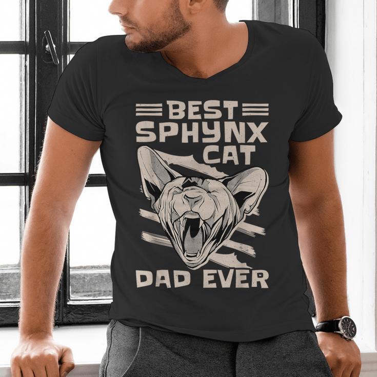 Best Sphynx Cat Dad Ever Apparel For Animal Lover Men Women Men's V-Neck T-Shirt