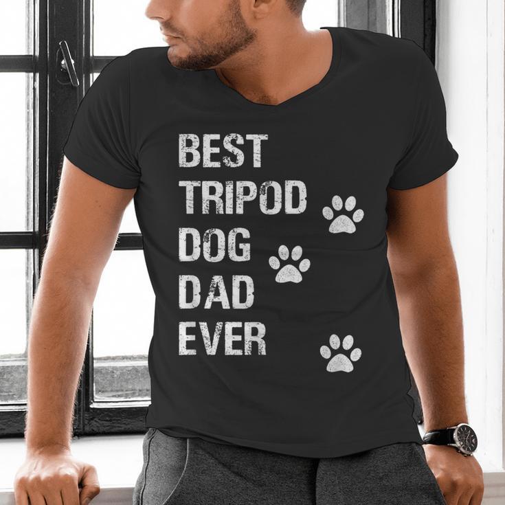 Best Tripod 3 Legged Dog Dad Novelty Dog Dad TShirt Men's V-Neck T-Shirt