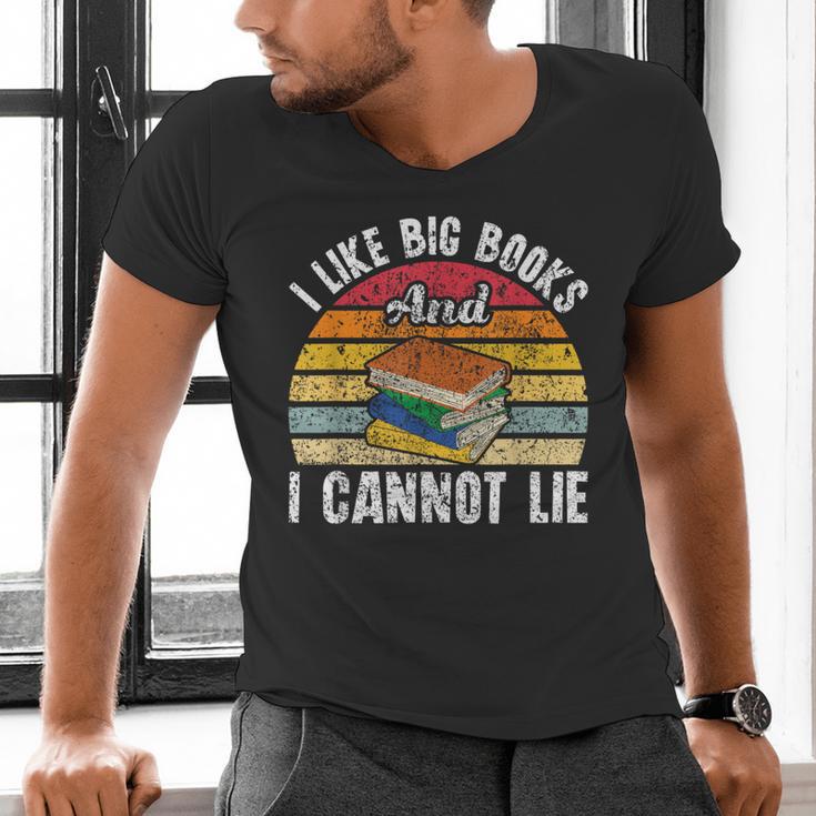 I Like Big Books And I Cannot Lie Bookworm Reading Teacher Men's V-Neck T-Shirt